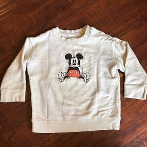 Uniqlo Disney Kids Cream Mickey Mouse Sweatshirt